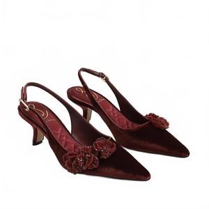 NEW SAM EDELMAN women's bianka pointed toe slingback kitten heeled pump in deep
